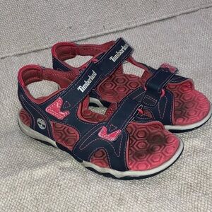 Timberland girls size 13 Velcro Blue and Pink Sandals